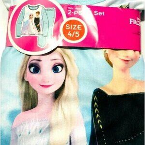 Frozen Pajama Set Girls Size 4/5 2PC Fleece Elsa Anna Flame Resistant